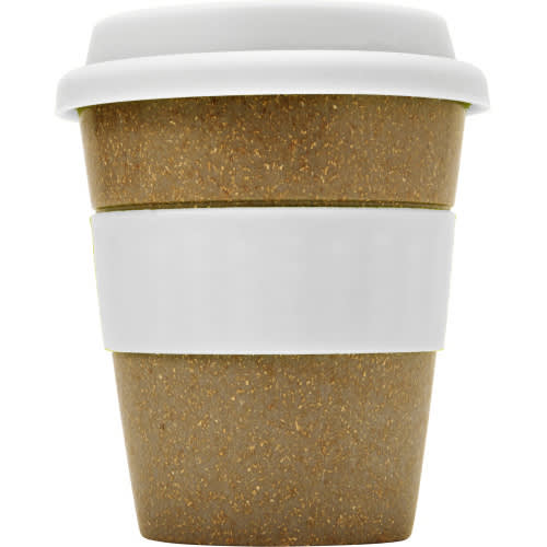 Promotional Bamboo Reusable Coffee Cup With Yellow Band and Promotional Bamboo Reusable Coffee Cup With Yellow Band and